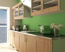 3D render of a contemporary kitchen interior